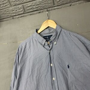 Ralph Lauren Button-Up Mens 17.5 32/33 Yarmouth Collar Dress Shirt 2 Ply Cotton